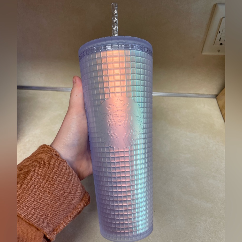 Iridescent Grid Rainbow Starbucks Tumbler